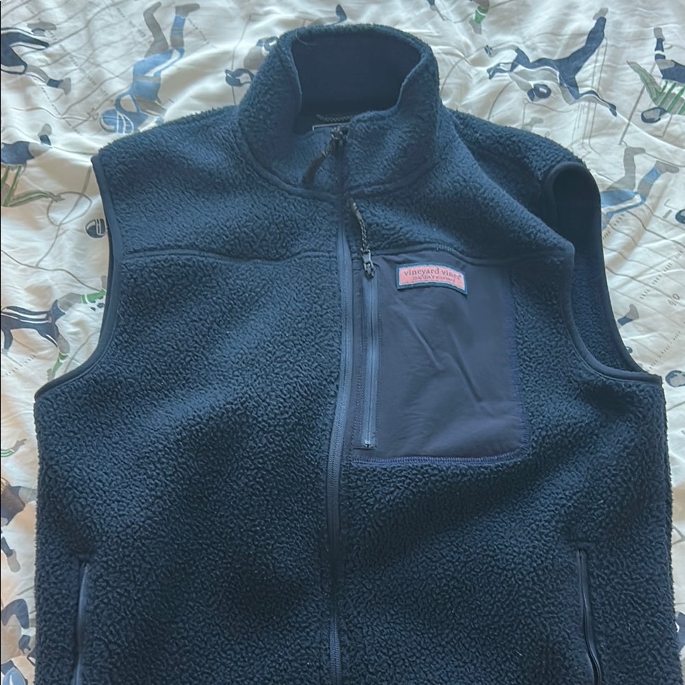 Vineyard Vines Navy Sherpa Fleece Vest